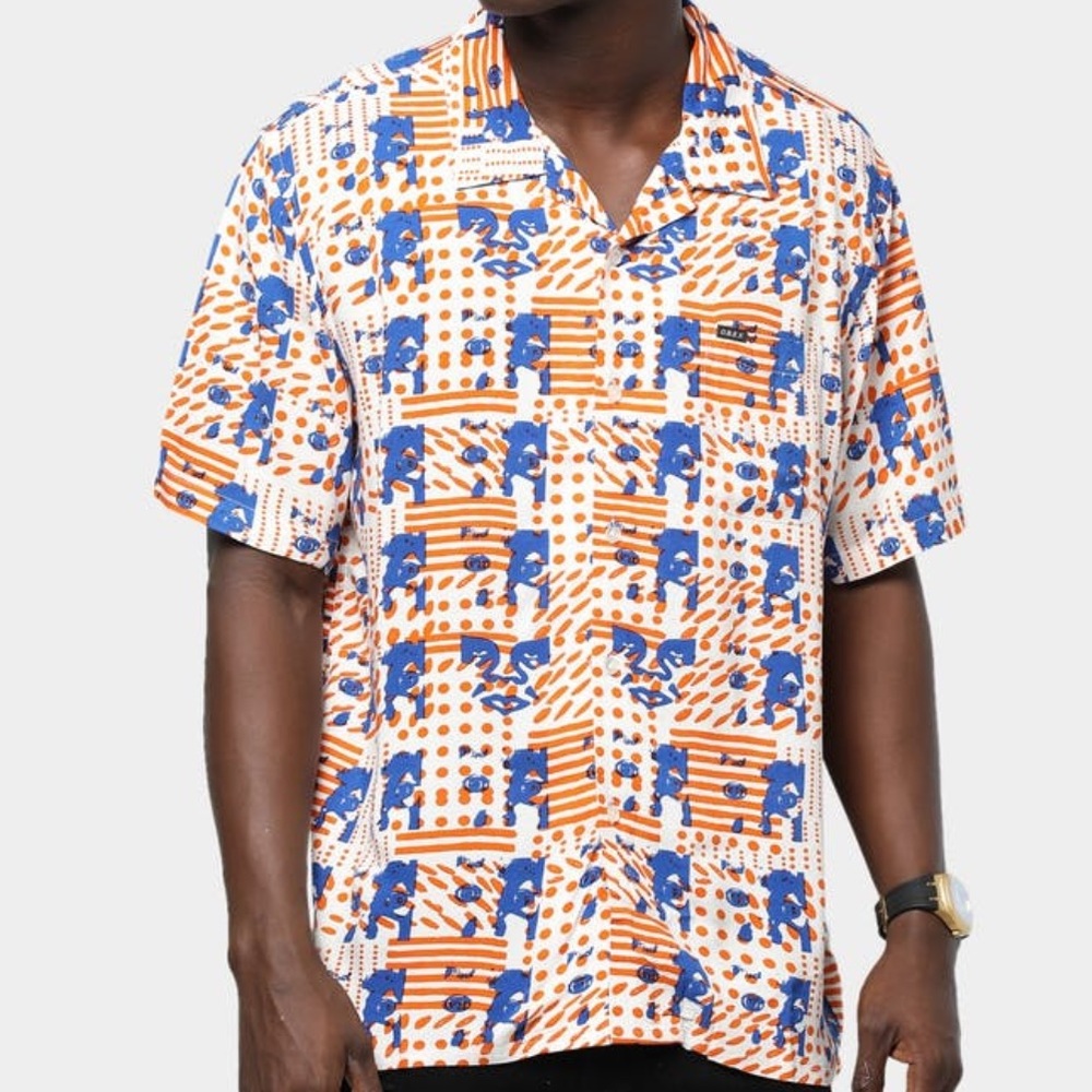 NEW‼️OBEY MISSION WOVEN BUTTON UP SHIRT✨